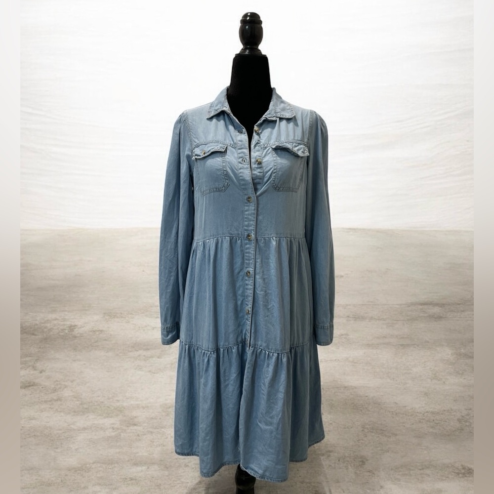 Japna Long Sleeve Blue Dress